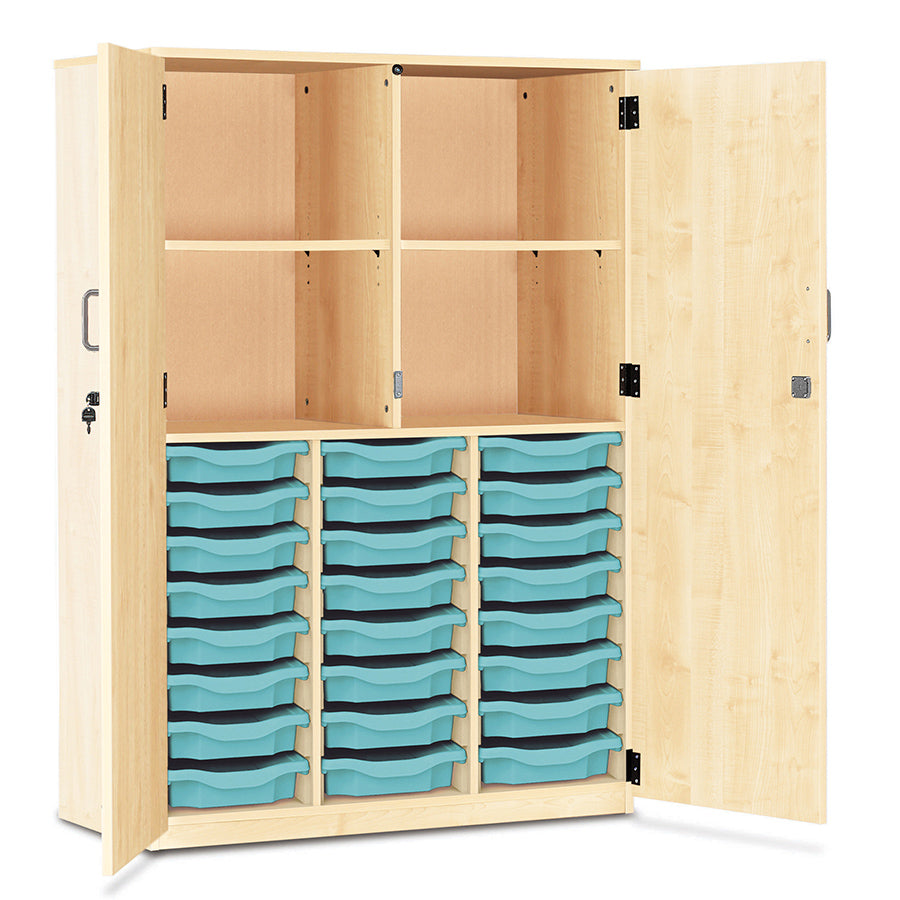 24 Tray Storage Cupboard with Full Locking Doors