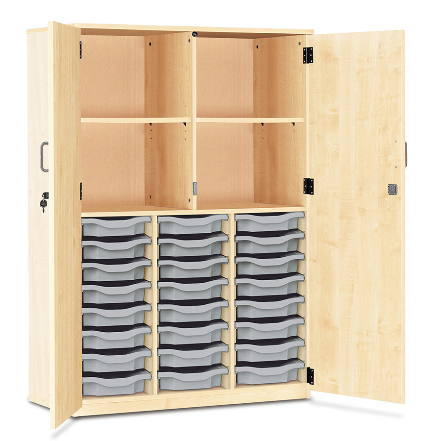 24 Tray Storage Cupboard with Full Locking Doors