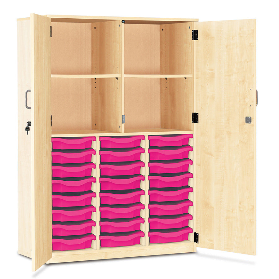 24 Tray Storage Cupboard with Full Locking Doors