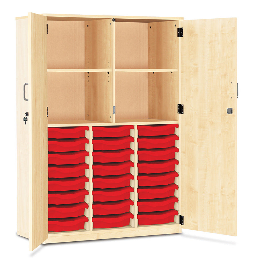 24 Tray Storage Cupboard with Full Locking Doors