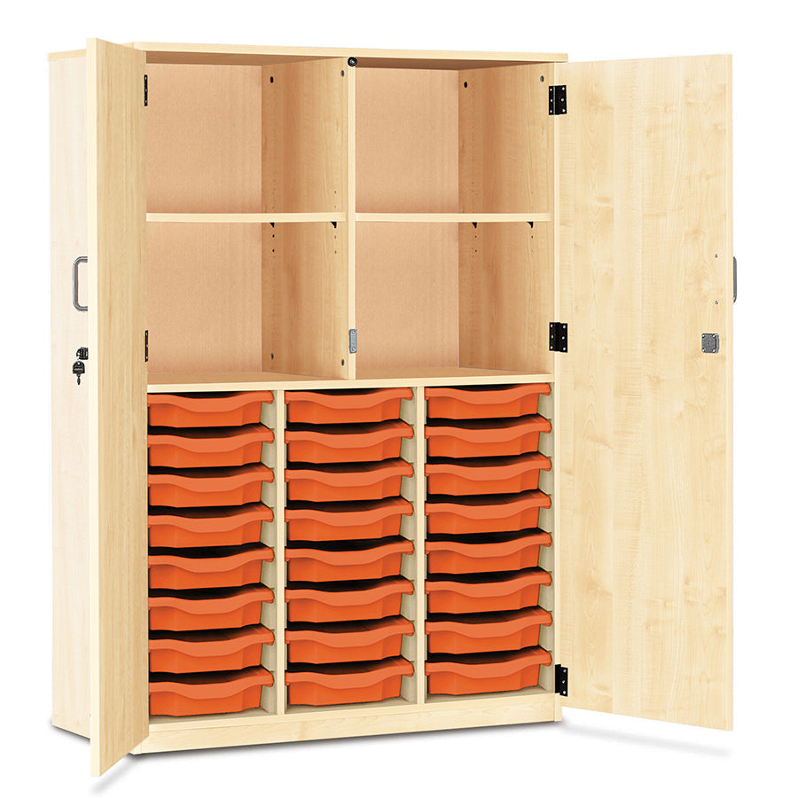 24 Tray Storage Cupboard with Full Locking Doors