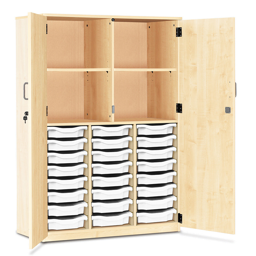 24 Tray Storage Cupboard with Full Locking Doors