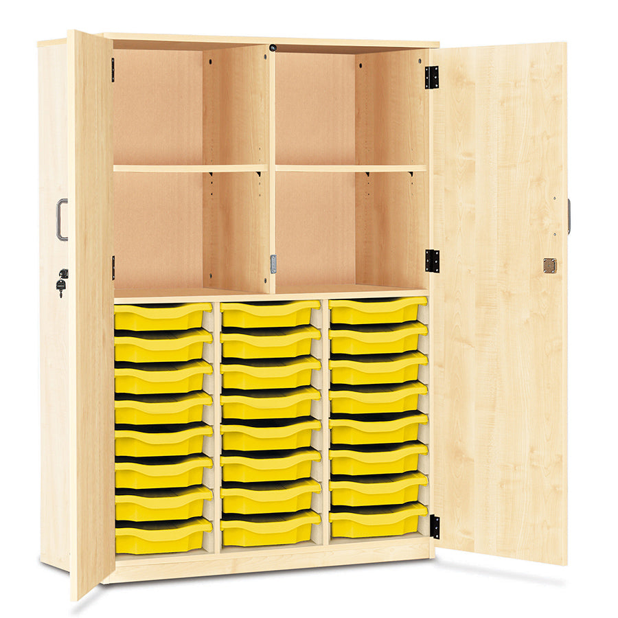 24 Tray Storage Cupboard with Full Locking Doors