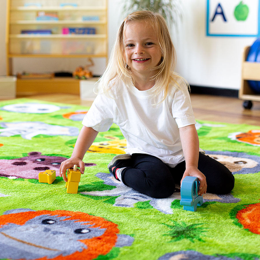 Zoo Conservation Large Square Placement Carpet 3x3M