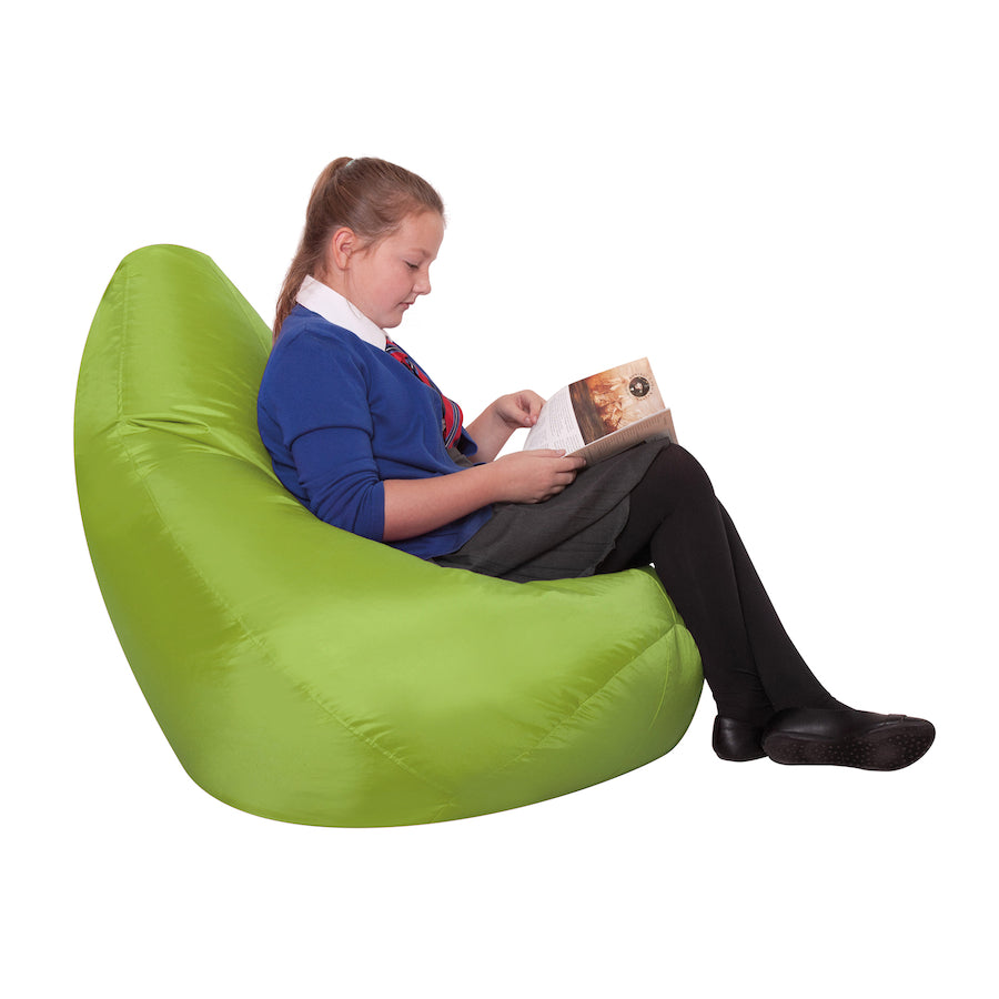 MB31702 Pack Of 5 Kids Reading Pods bean bag lime with girl reading
