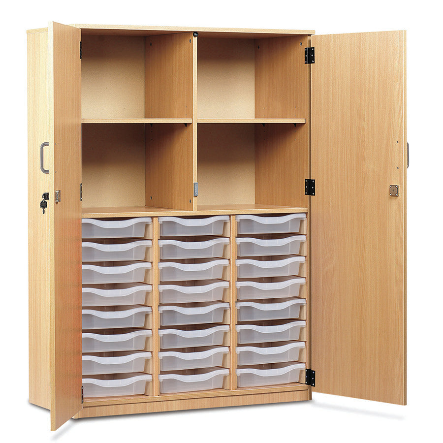 24 Tray Storage Cupboard with Full Locking Doors