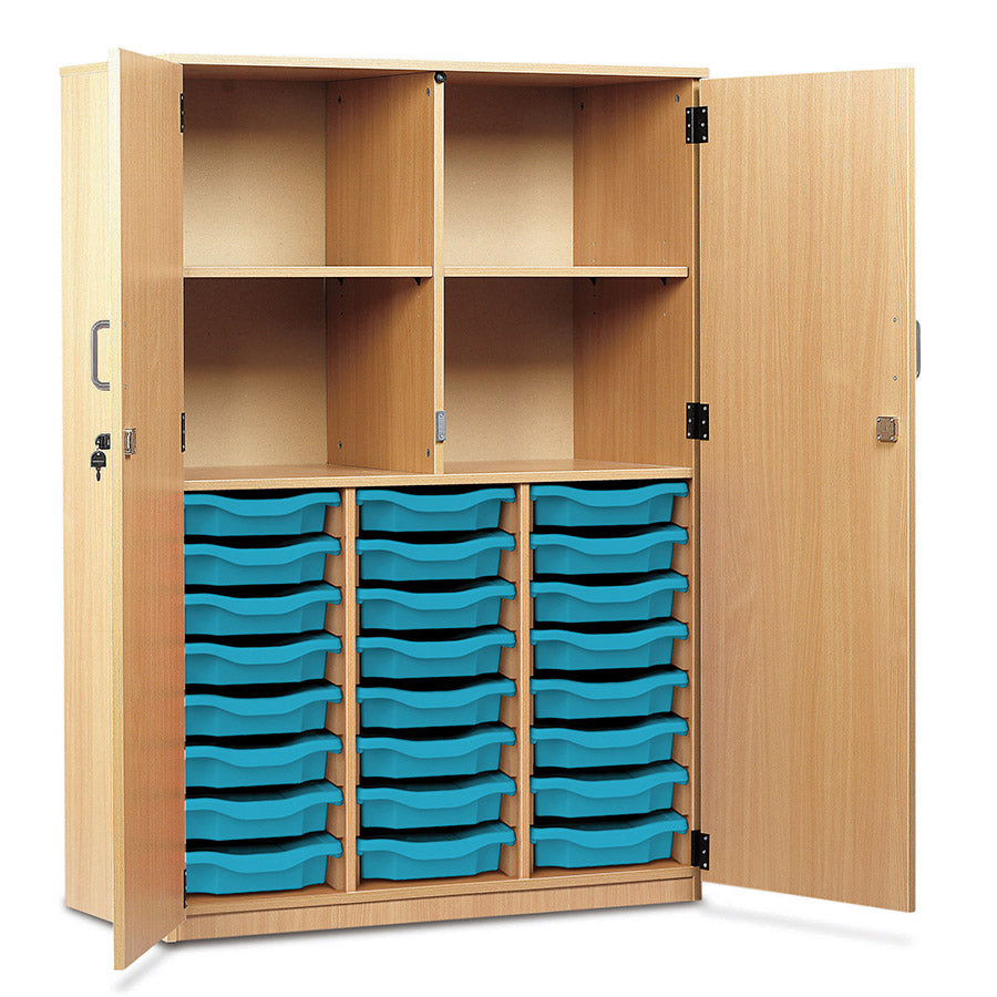 24 Tray Storage Cupboard with Full Locking Doors