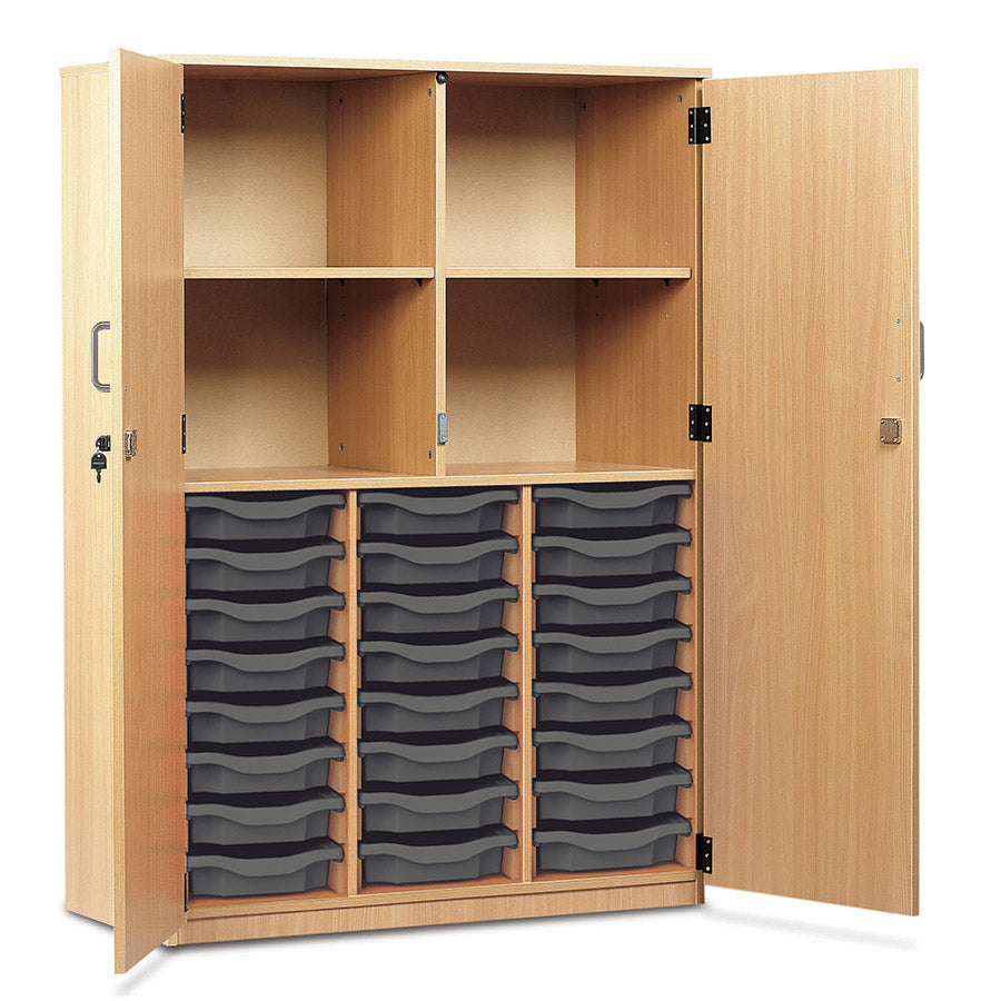 24 Tray Storage Cupboard with Full Locking Doors