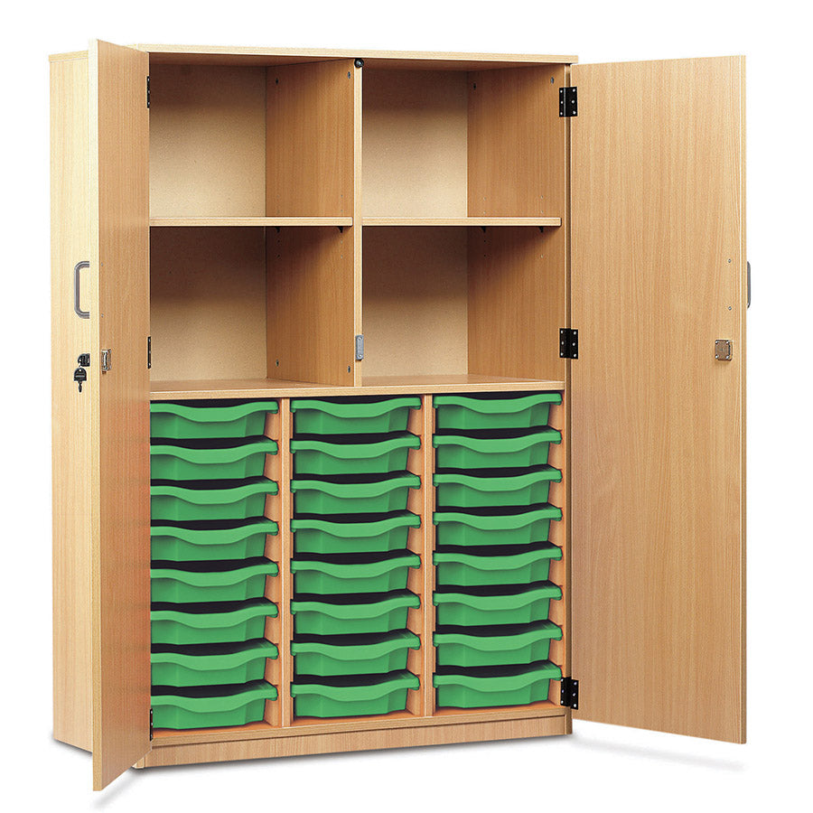 24 Tray Storage Cupboard with Full Locking Doors
