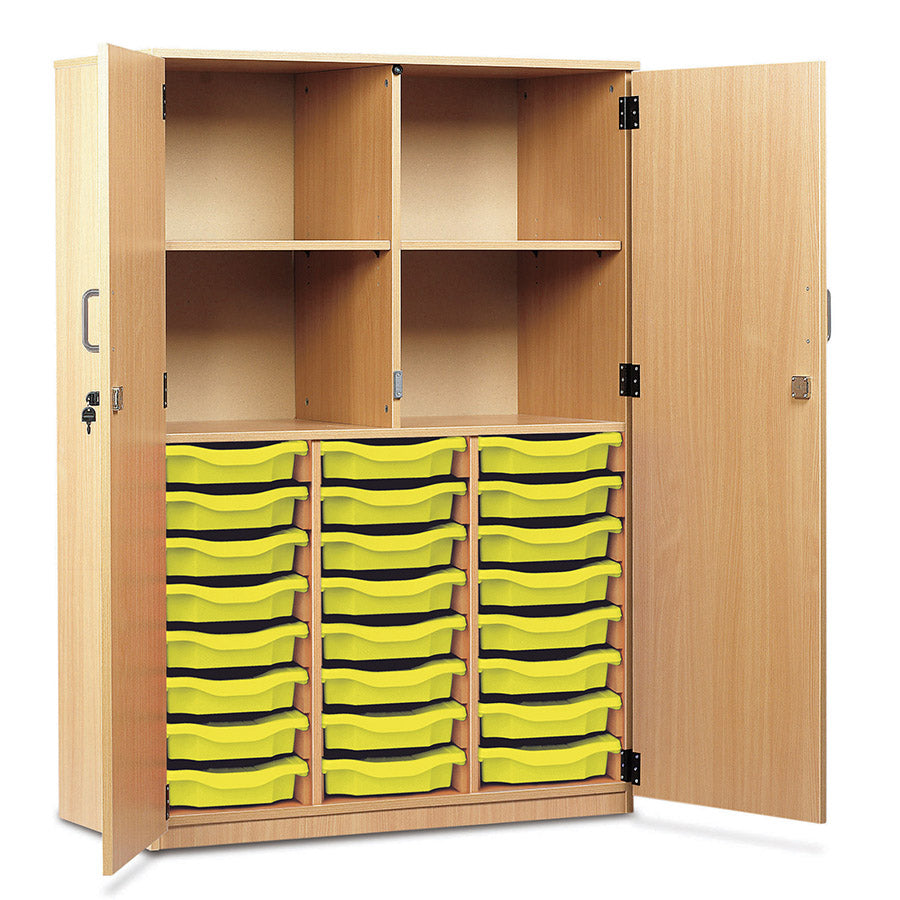 24 Tray Storage Cupboard with Full Locking Doors