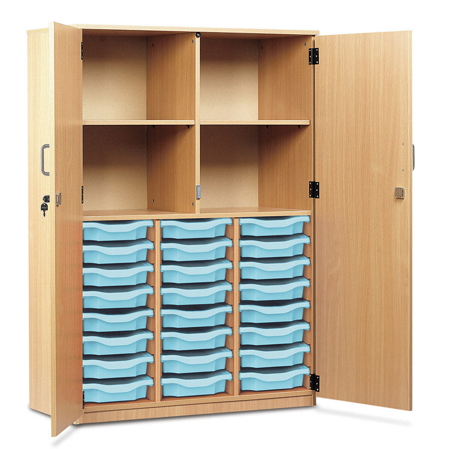 24 Tray Storage Cupboard with Full Locking Doors