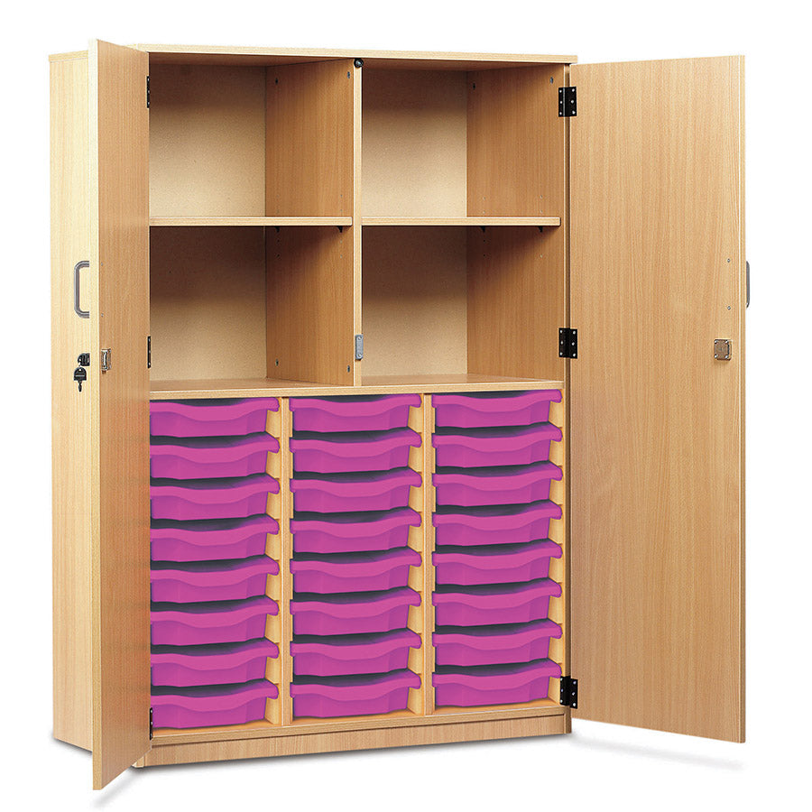 24 Tray Storage Cupboard with Full Locking Doors