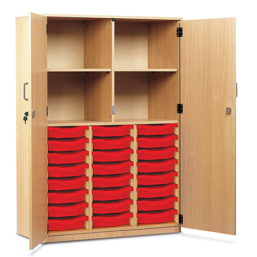 24 Tray Storage Cupboard with Full Locking Doors