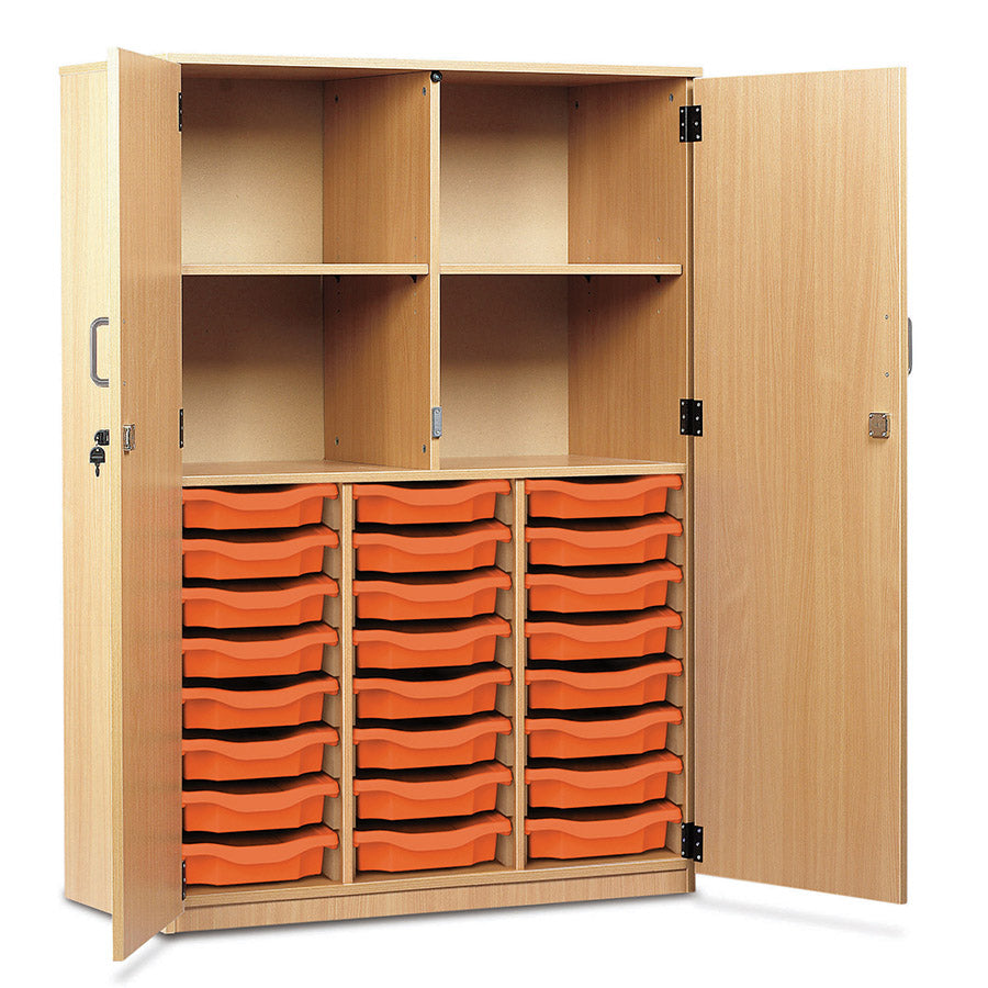 24 Tray Storage Cupboard with Full Locking Doors