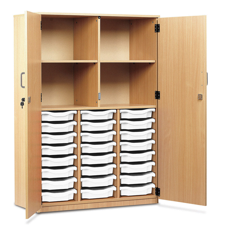 24 Tray Storage Cupboard with Full Locking Doors