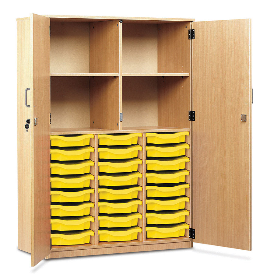 24 Tray Storage Cupboard with Full Locking Doors