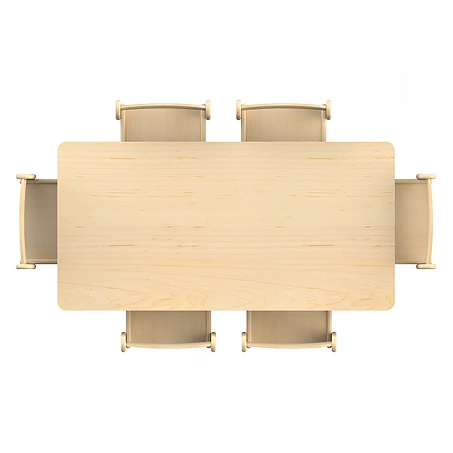 Millhouse Early Years Rectangular Beech Table and Chairs Top View