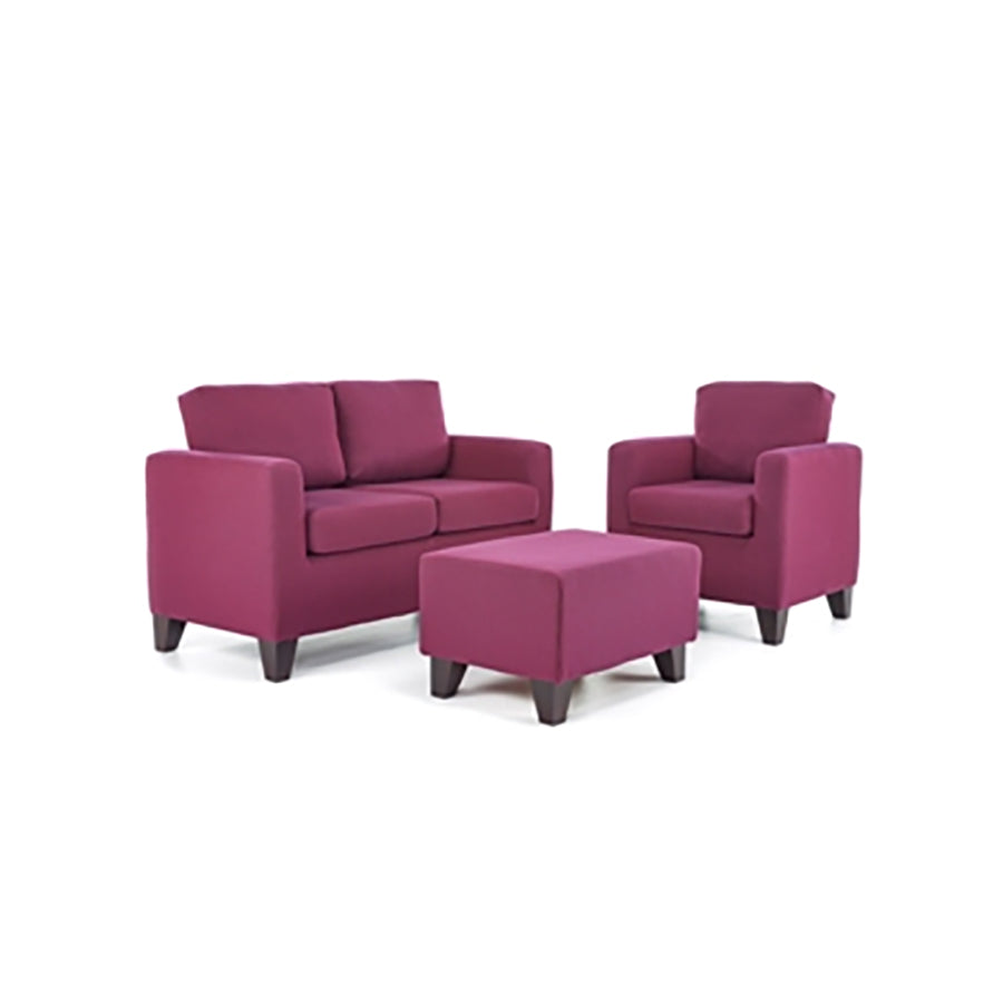 Monaco Sofa, Chair and Stool Set in Damson. School reception Soft Seating