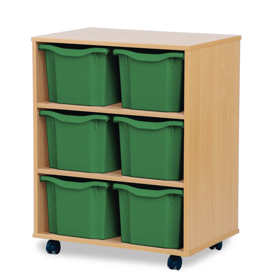 Monarch 6 Triple Storage Tray Unit Beech Green Monarch Trays