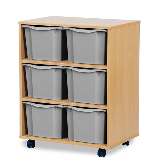 Monarch 6 Triple Storage Tray Unit Beech Light Grey Monarch Trays