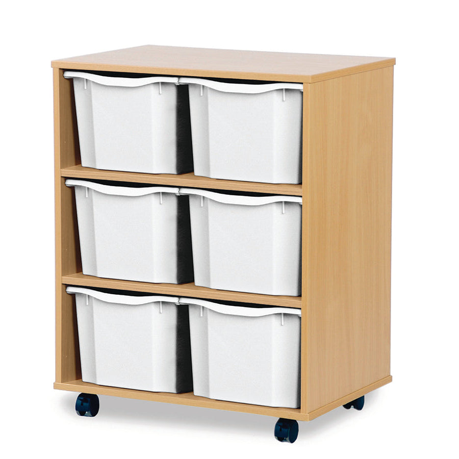 Monarch 6 Triple Storage Tray Unit Beech White Monarch Trays