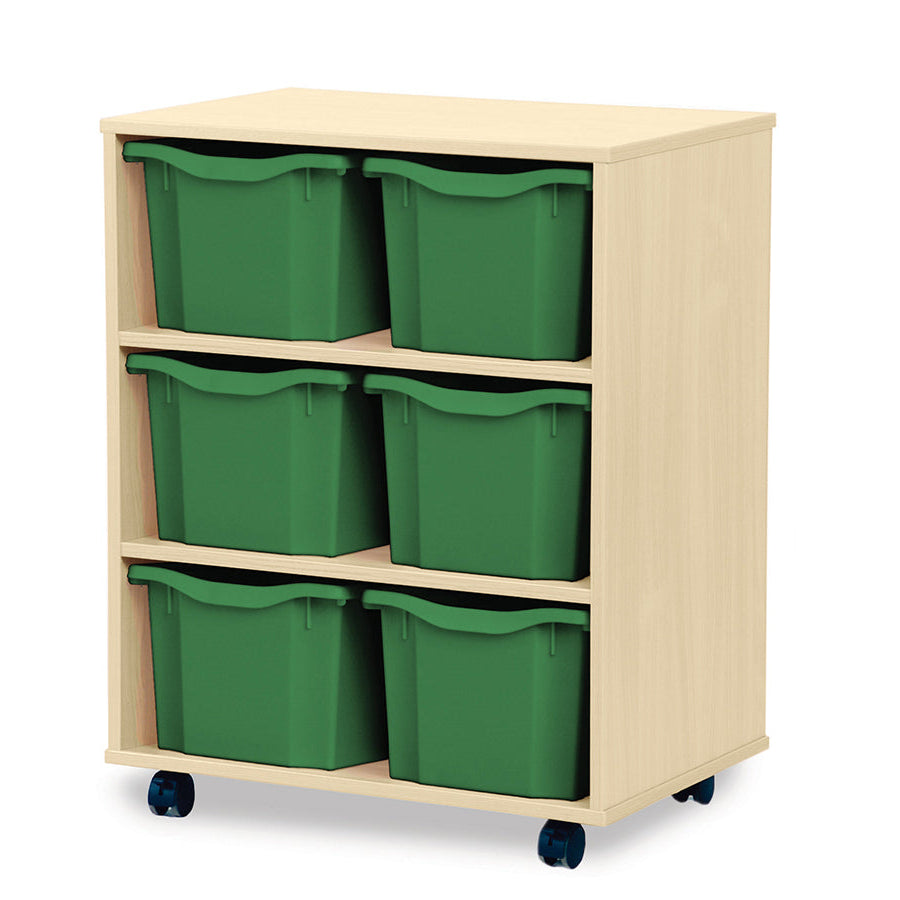 Monarch 6 Triple Storage Tray Unit Maple Green Monarch Trays
