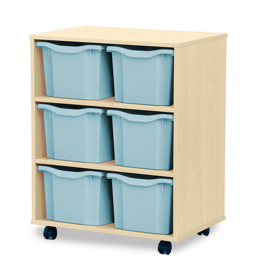 Monarch 6 Triple Storage Tray Unit Maple Light Blue Monarch Trays