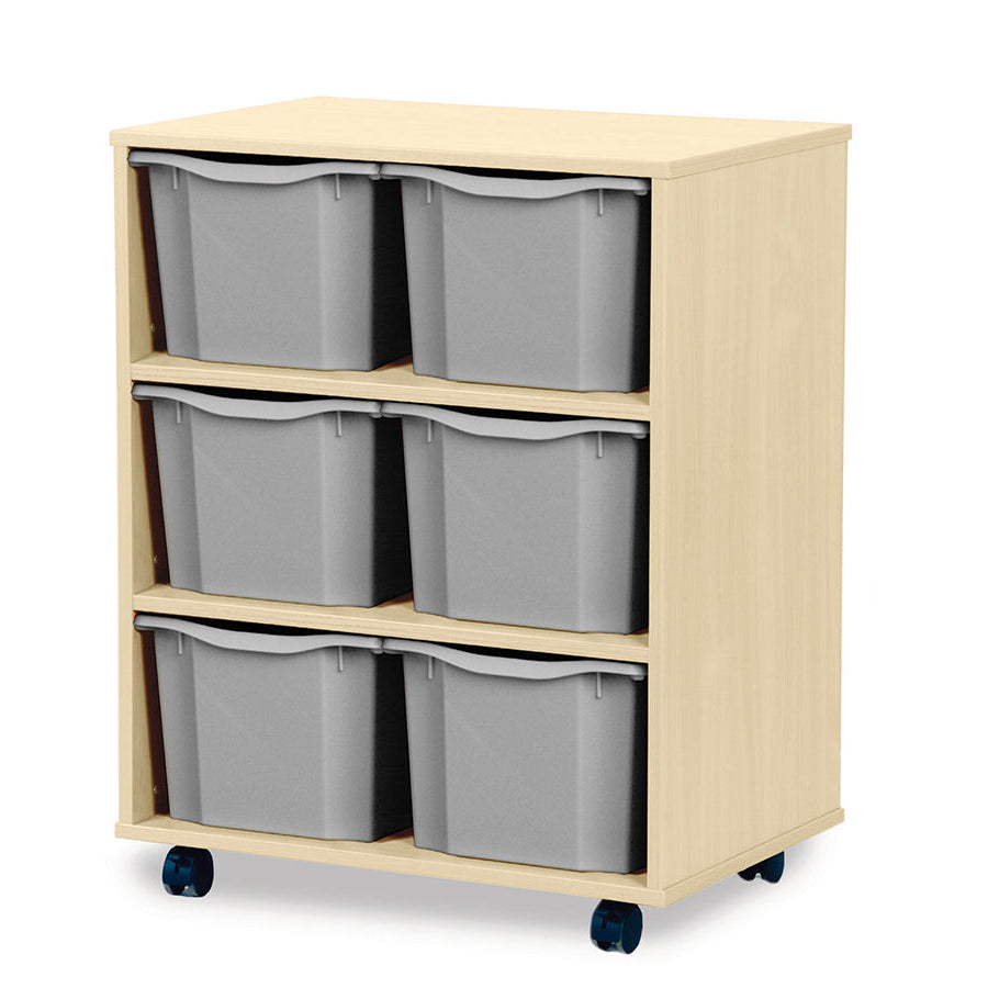 Monarch 6 Triple Storage Tray Unit Maple Light grey Monarch Trays