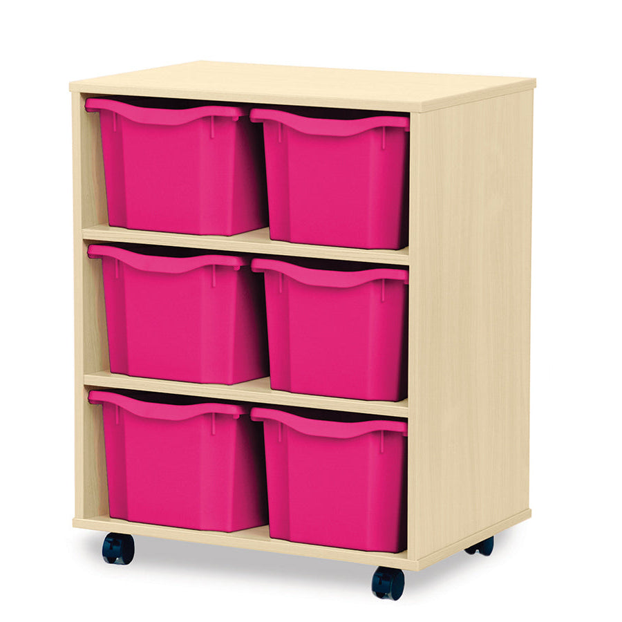 Monarch 6 Triple Storage Tray Unit Maple Pink Monarch Trays