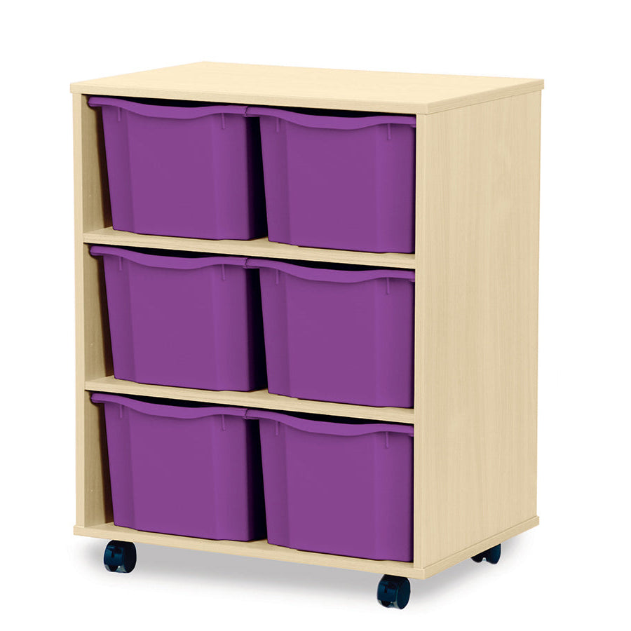 Monarch 6 Triple Storage Tray Unit Maple Purple Monarch Trays