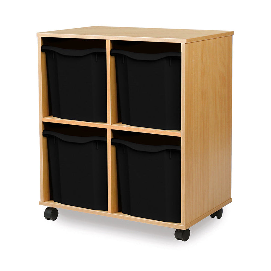 Monarch Allsorts Tray Units 4 Quad Tray Unit Beech Black Monarch Trays