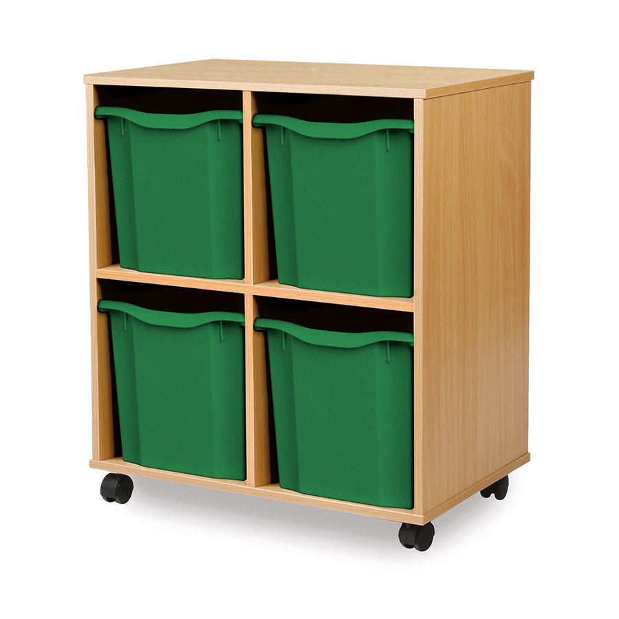 Monarch Allsorts Tray Units 4 Quad Tray Unit Beech Green Monarch Trays