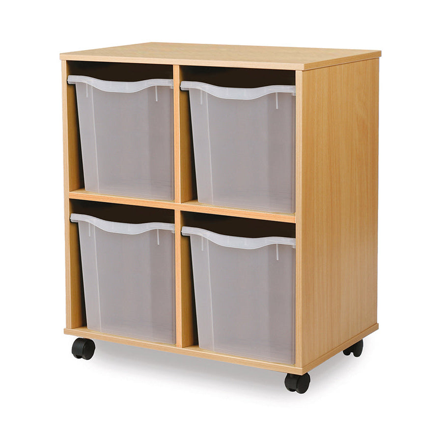 Monarch Allsorts Tray Units 4 Quad Tray Unit Beech Transparent Monarch Trays
