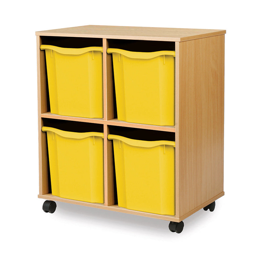 Monarch Allsorts Tray Units 4 Quad Tray Unit Beech Yellow Monarch Trays