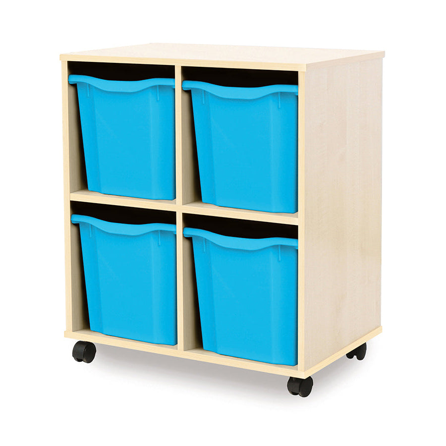 Monarch Allsorts Tray Units 4 Quad Tray Unit Maple Cyan Monarch Trays