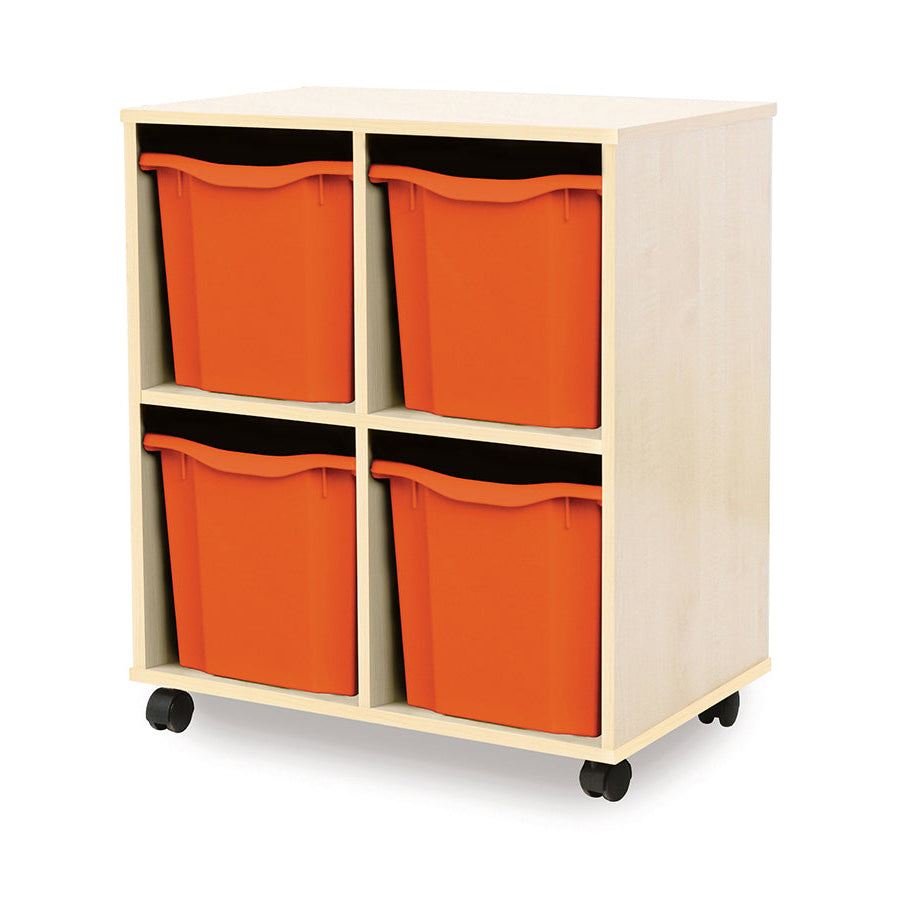 Monarch Allsorts Tray Units 4 Quad Tray Unit Maple Tangerine Monarch Trays