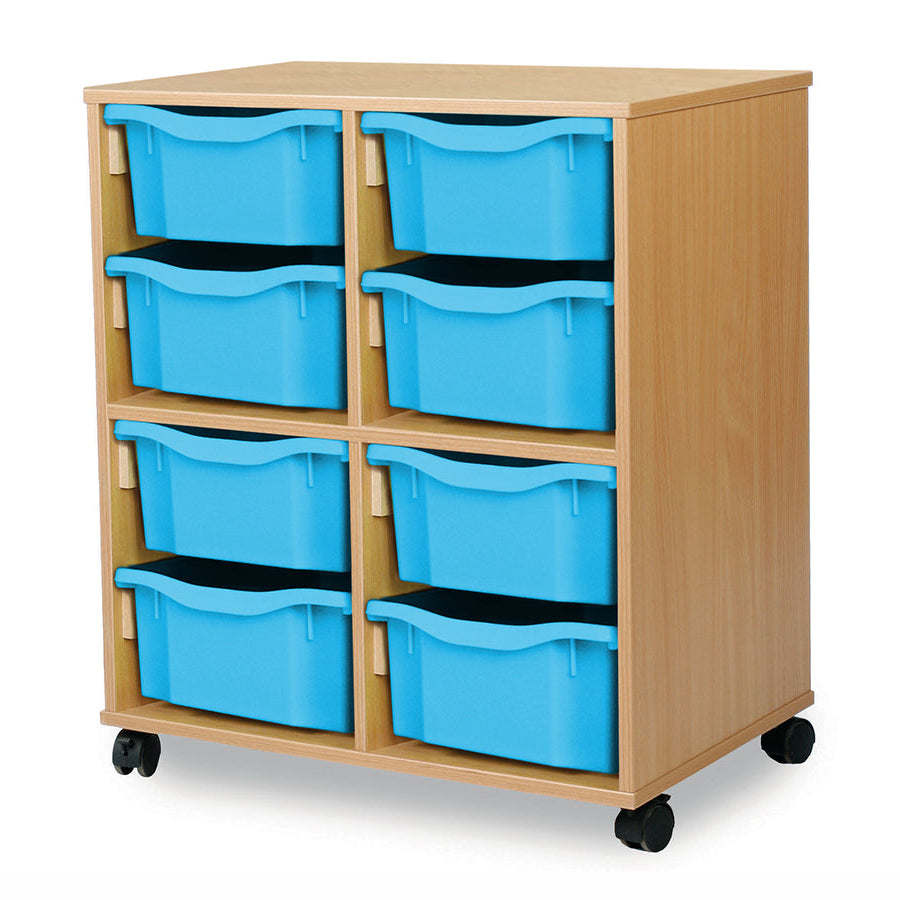 Monarch Allsorts Tray Units 8 Double Tray Unit Beech Cyan Monarch trays