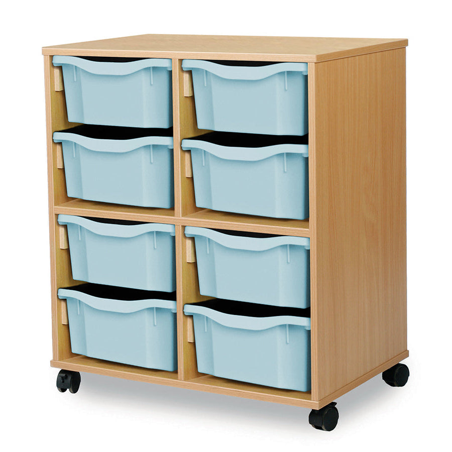 Monarch Allsorts Tray Units 8 Double Tray Unit Beech Light Blue Monarch trays