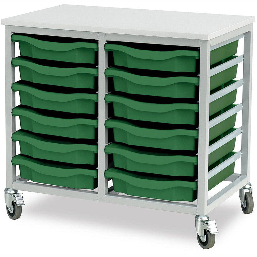 Monarch Value Tray Unit 12 Single Tray Unit Grey Frame and Green Trays