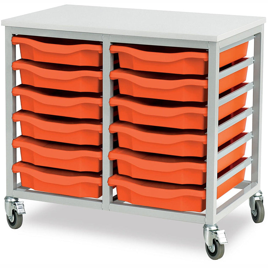 Monarch Value Tray Unit 12 Single Tray Unit Grey Frame and Orange Trays