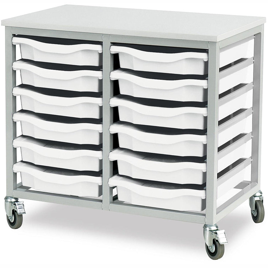 Monarch Value Tray Unit 12 Single Tray Unit Grey Frame and White Trays