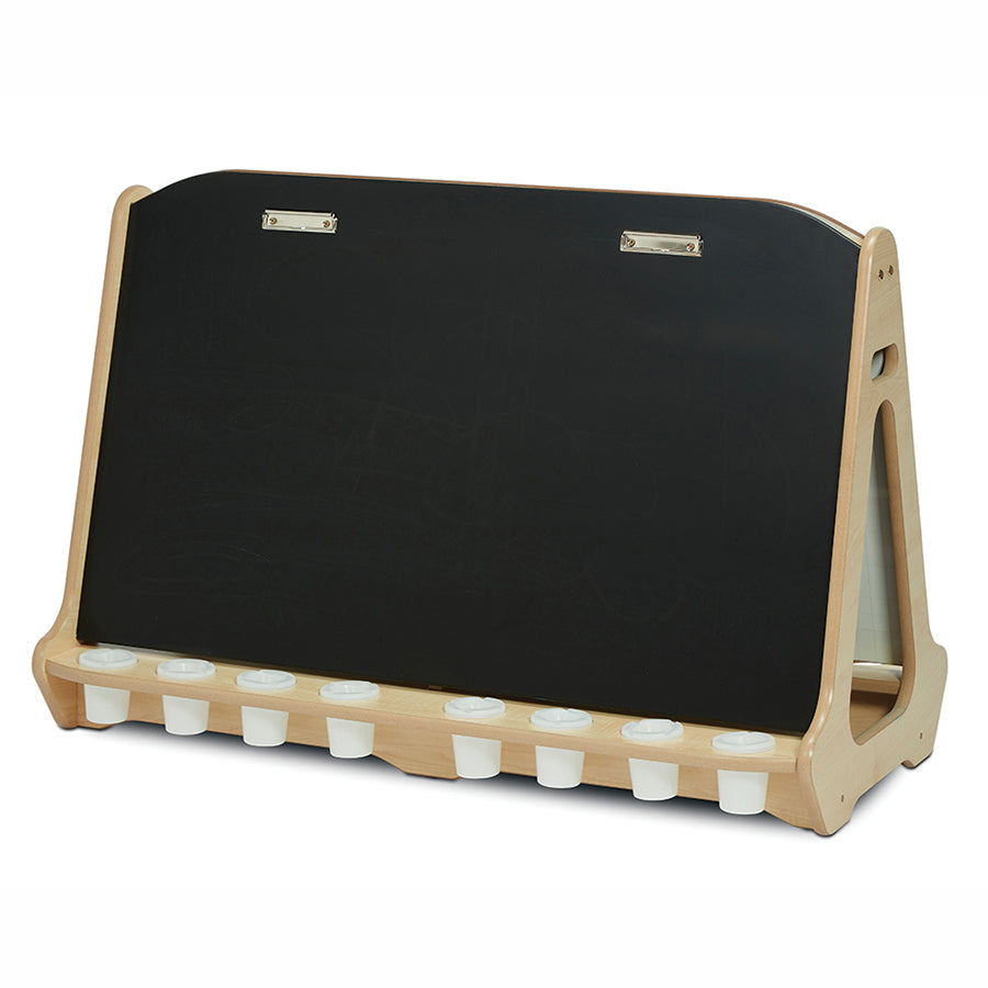 Double-sided 4 Station Easel (Chalkboard/Whiteboard)