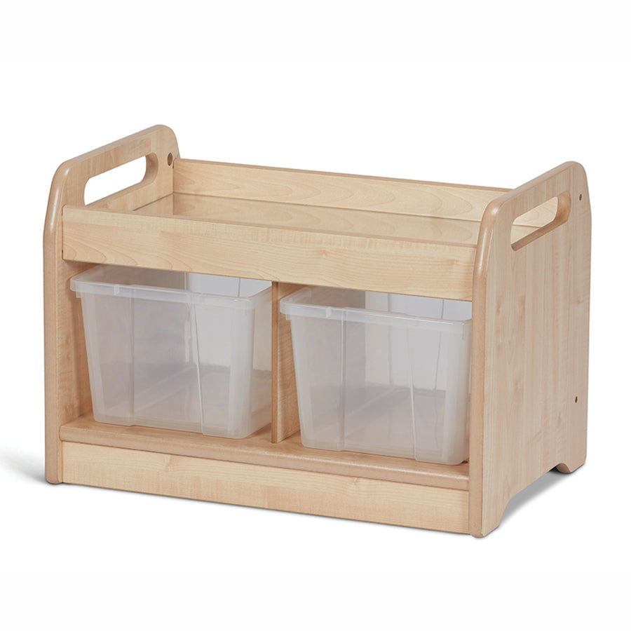 Compact Low Mirror Play Unit with 2 Clear Tubs or Baskets