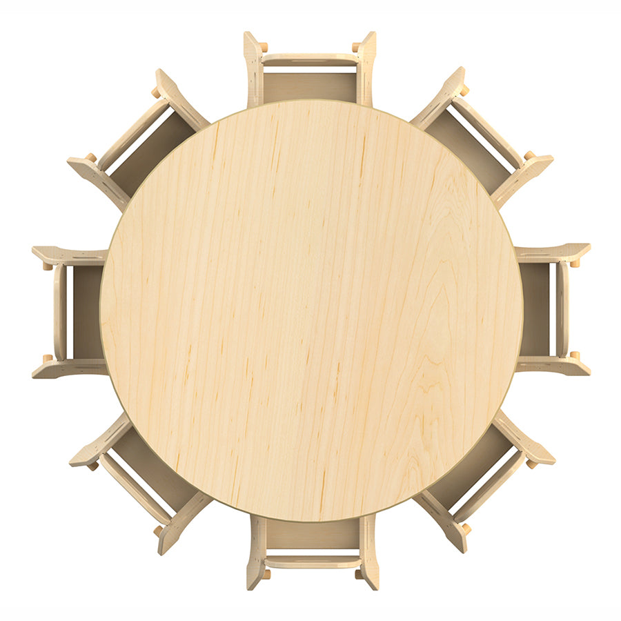 Large Circular Table + 8 Sturdy Chairs