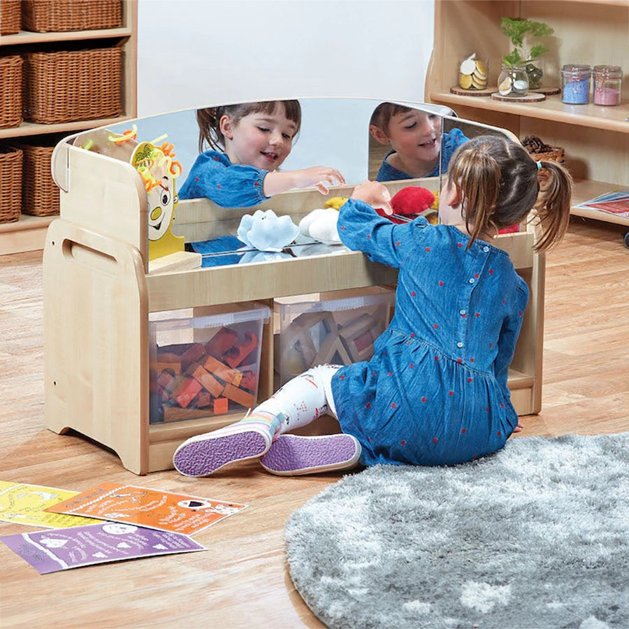 Low Sensory Play Unit with 3 Clear Tubs or Baskets