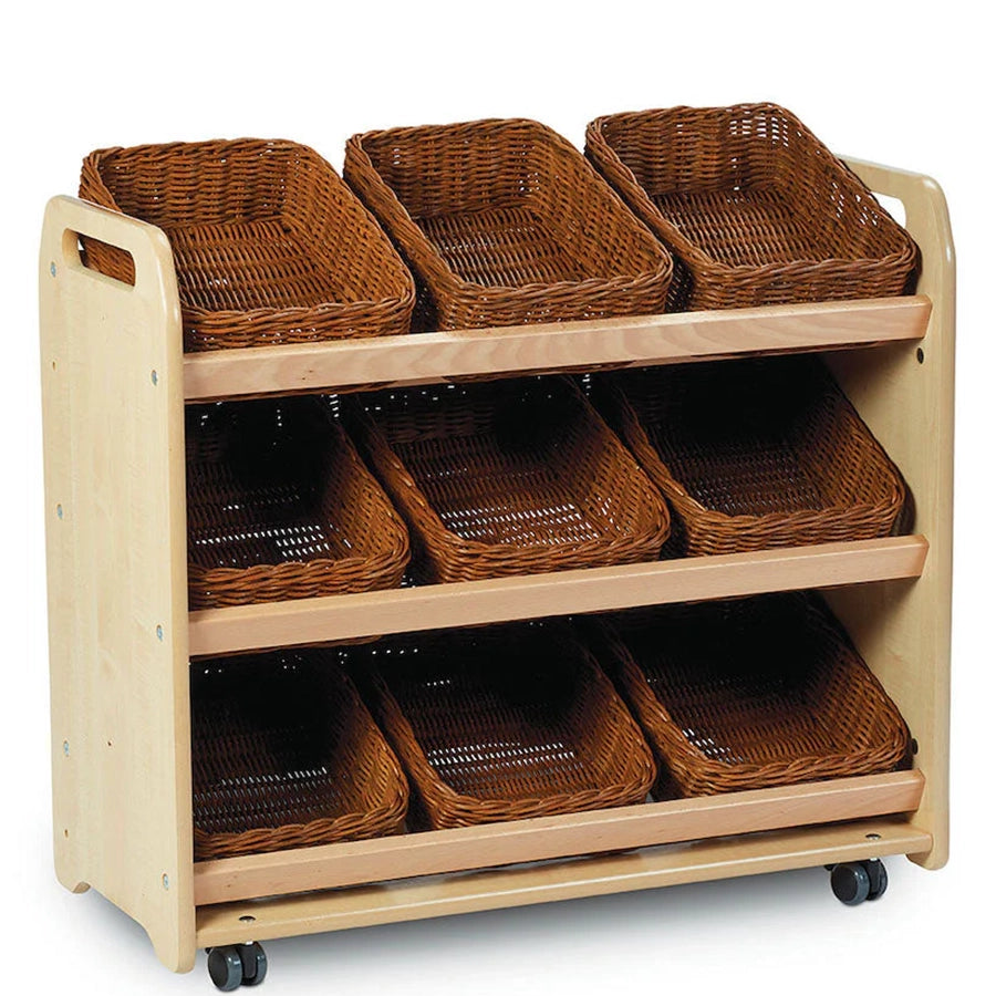 Tilt Tote Storage with 9 Clear Tubs or Baskets plus PT1146 Loose Parts Kit