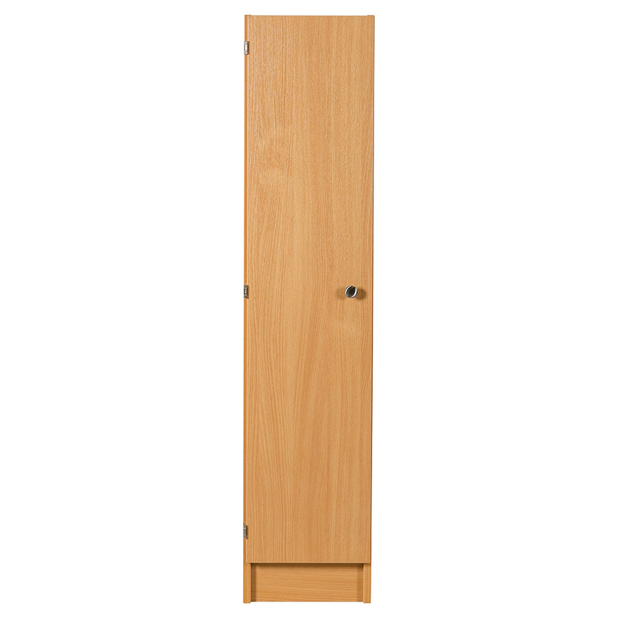 Primary Height One Door Premium Wooden Locker - H1370mm Flat Top with knob handle front view