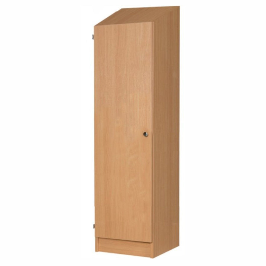 Primary Height One Door Premium Wooden Locker - H1370mm Slope Top with knob handle