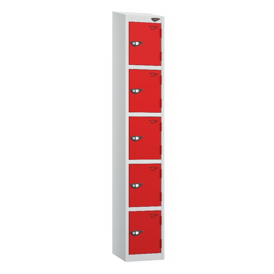 Pure Prime 5 Door Sloping Top Locker H1950/1800xW300xD380mm
