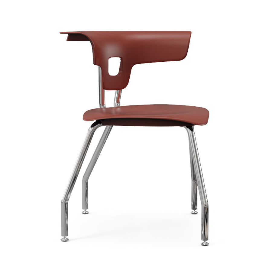 Ruckus 4 Leg Chair with glides chrome frame with cayenne seat and back 1